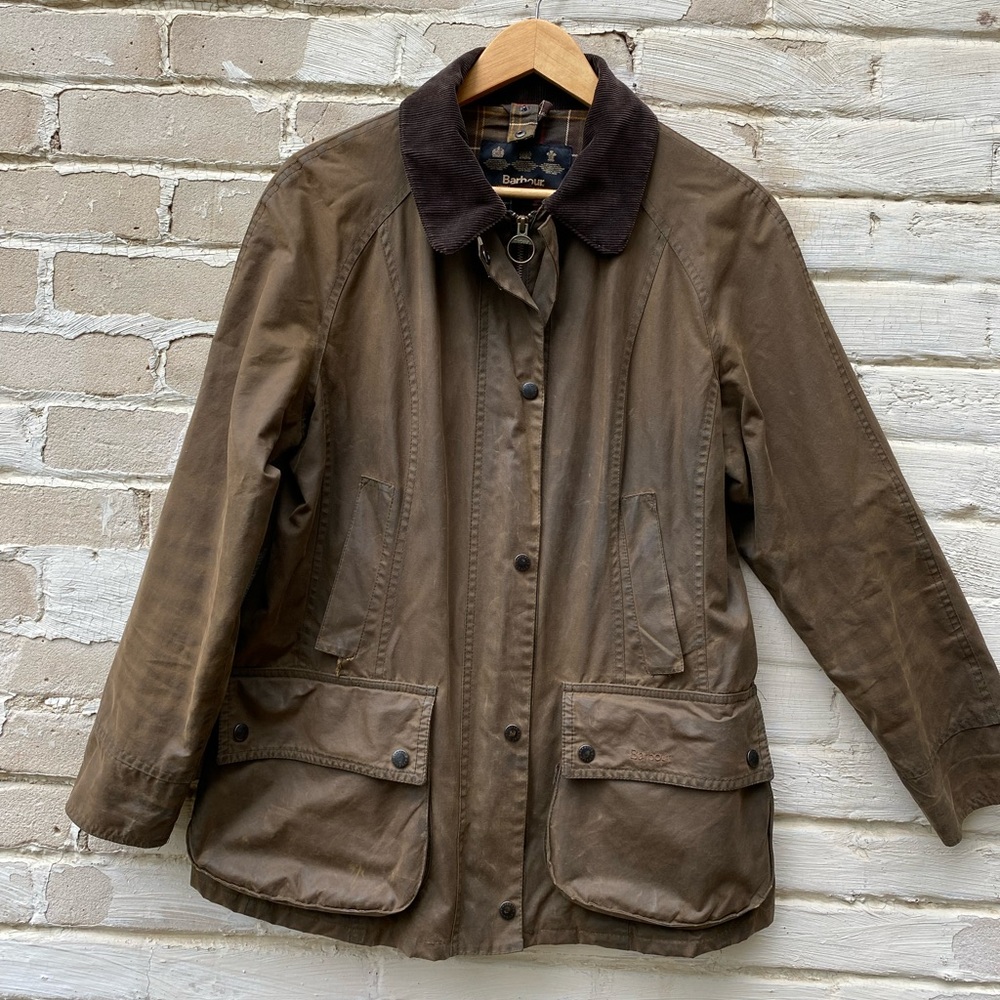 Barbour - Acorn Waxed Cotton Jacket - Olive - Size 10 - Women’s